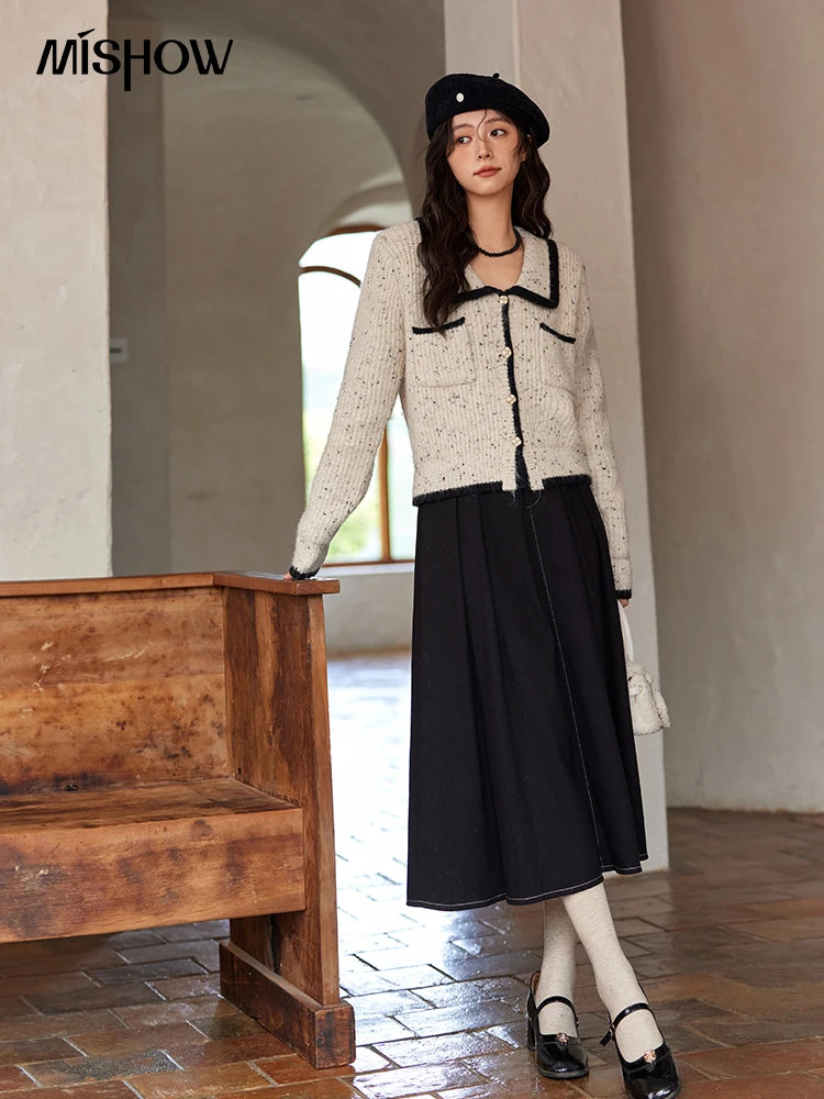 Mishow Color Clash Pocket Cardigan MXD55Z1054dy MXD55Z1054