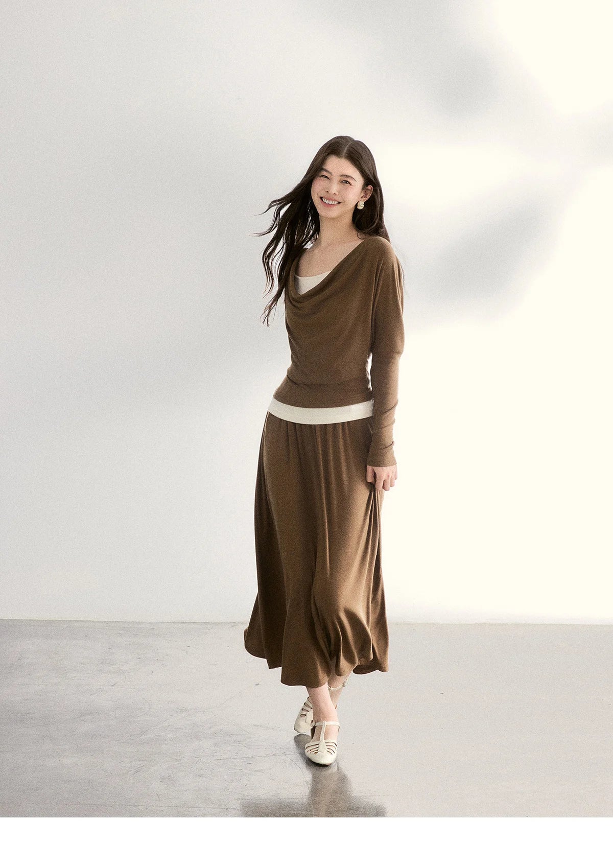 Mishow Draped Neck Top & Camisole Two-Piece Set MXF11T1458