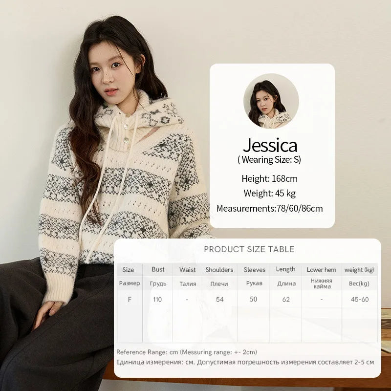 Mishow Fair Isle Removable Hood Sweater MXE94Z2979