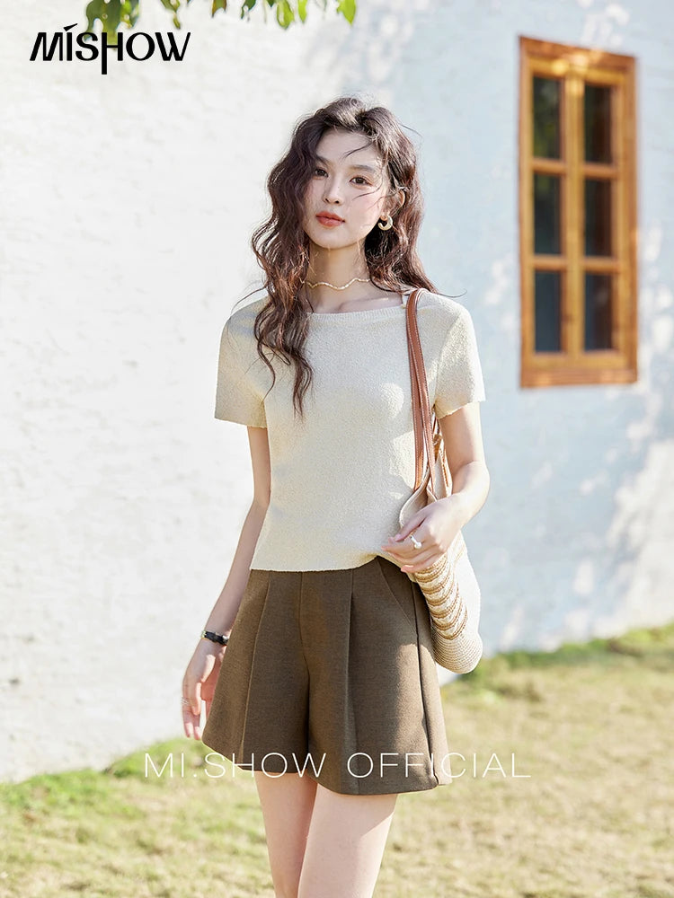 Mishow High Waist A-Line Slim Shorts MXD47K0772