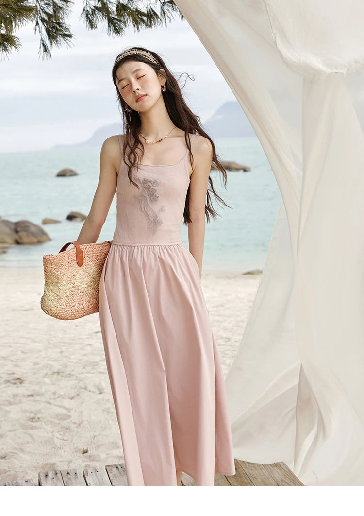 Mishow French Color Matching Knit Camisole Dress MXE13L2082