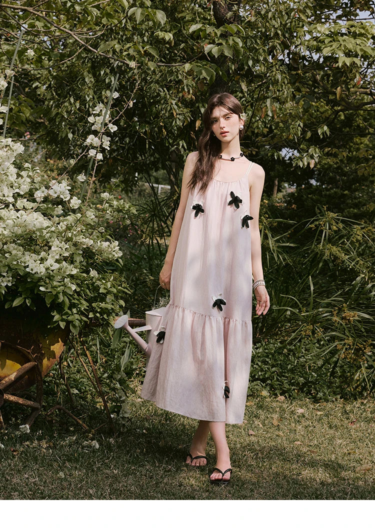 Mishow Flower Pleated High Waist Camisole Dress MXE31L2191