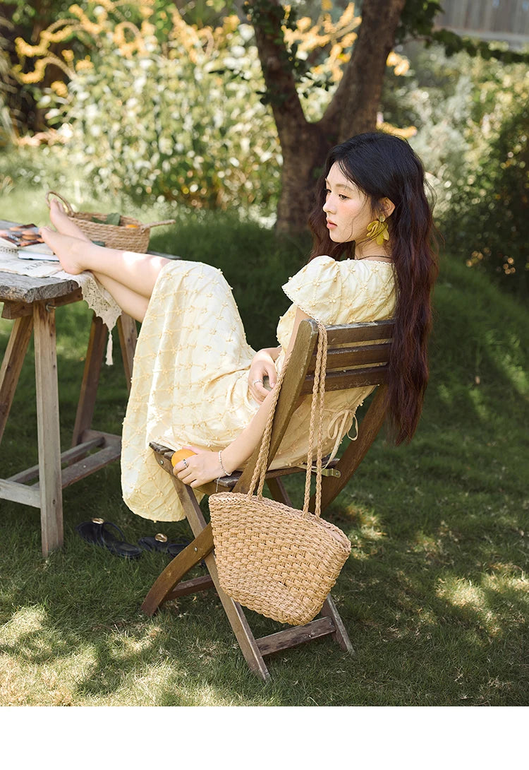 Mishow V-Neck Lace Spliced Embroidery Dress MXE38L2378