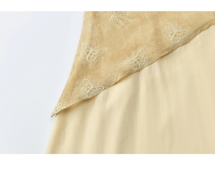 Mishow Butterfly Embroidery Splicing Belt Dress MXE36L2250