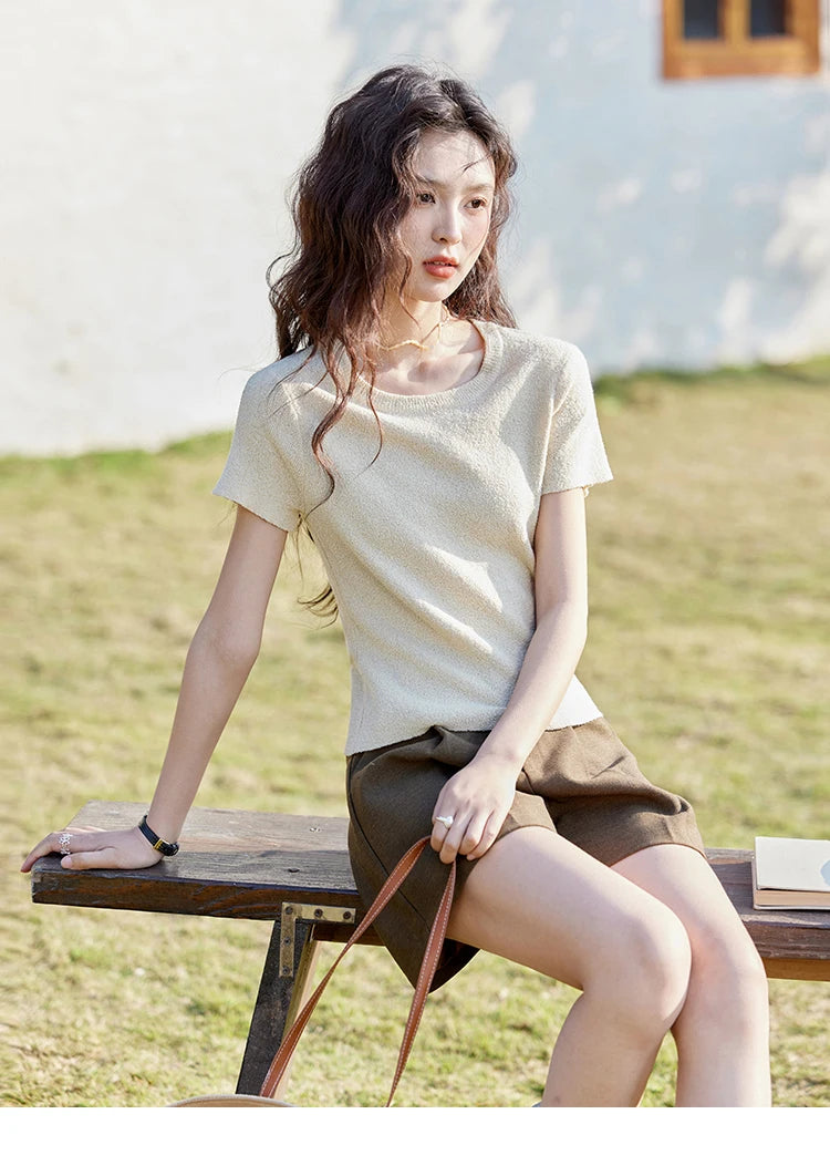 Mishow High Waist A-Line Slim Shorts MXD47K0772