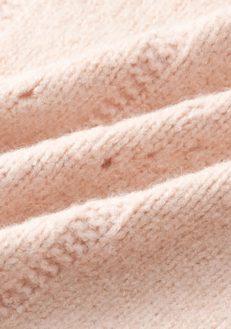 Women's Pink Wool Blend Cardigan Sweater MXD56Z1064