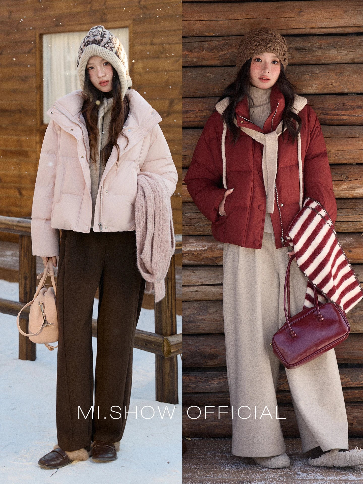 Mishow Christmas Jacquard Hat Down Jacket MXE90Y0086