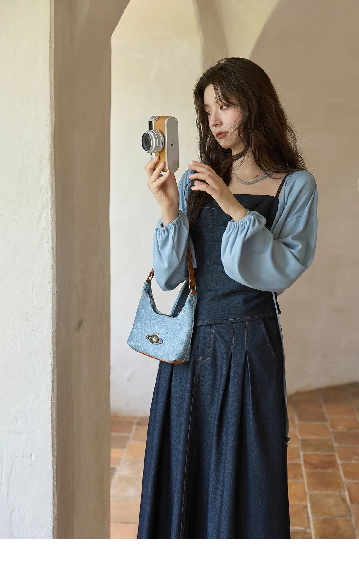 Mishow Imitation Denim Square Collar Camisole Dress (Separately) MXE41T0693