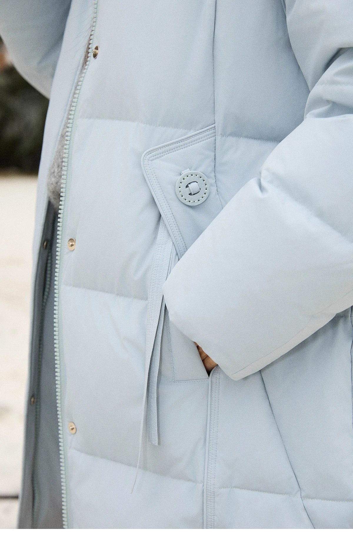 Mishow Hooded 90% White Duck Down Long Coat MXE51Y0079