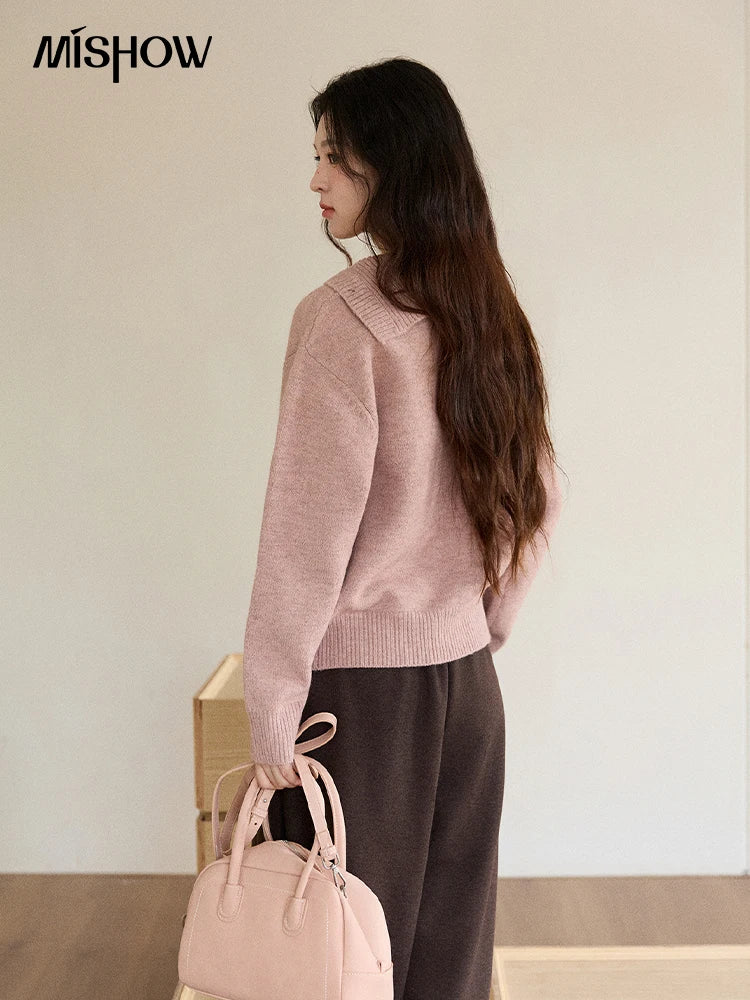 Mishow Plant Jacquard Turtleneck Pullover MXE86Z2658
