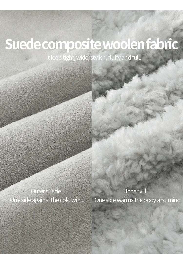 MISHOW Suede Composite Fur Jacket Stand-Up Collar Windproof MXE87W0941