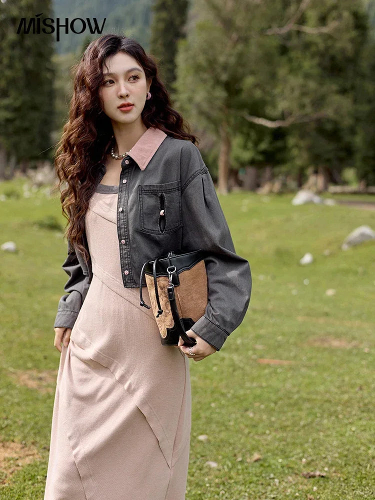 Mishow Knitted Square Collar Adjustable Strap Dress MXD42L2015