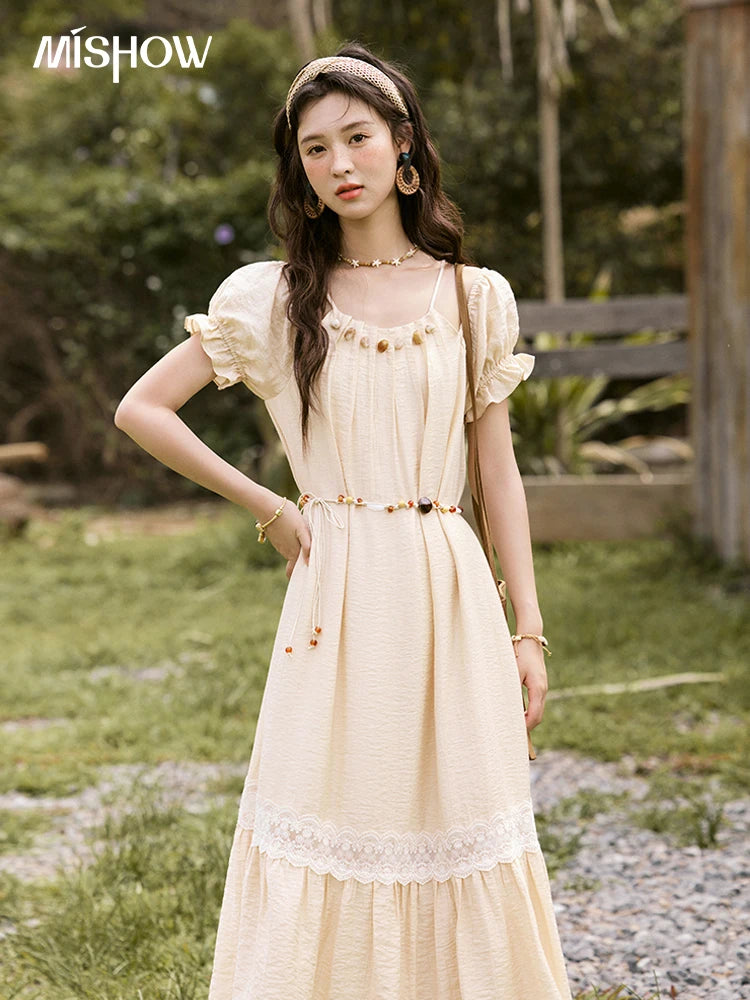 MISHOW French Halter Off-Shoulder Long Dress MXE31L2190