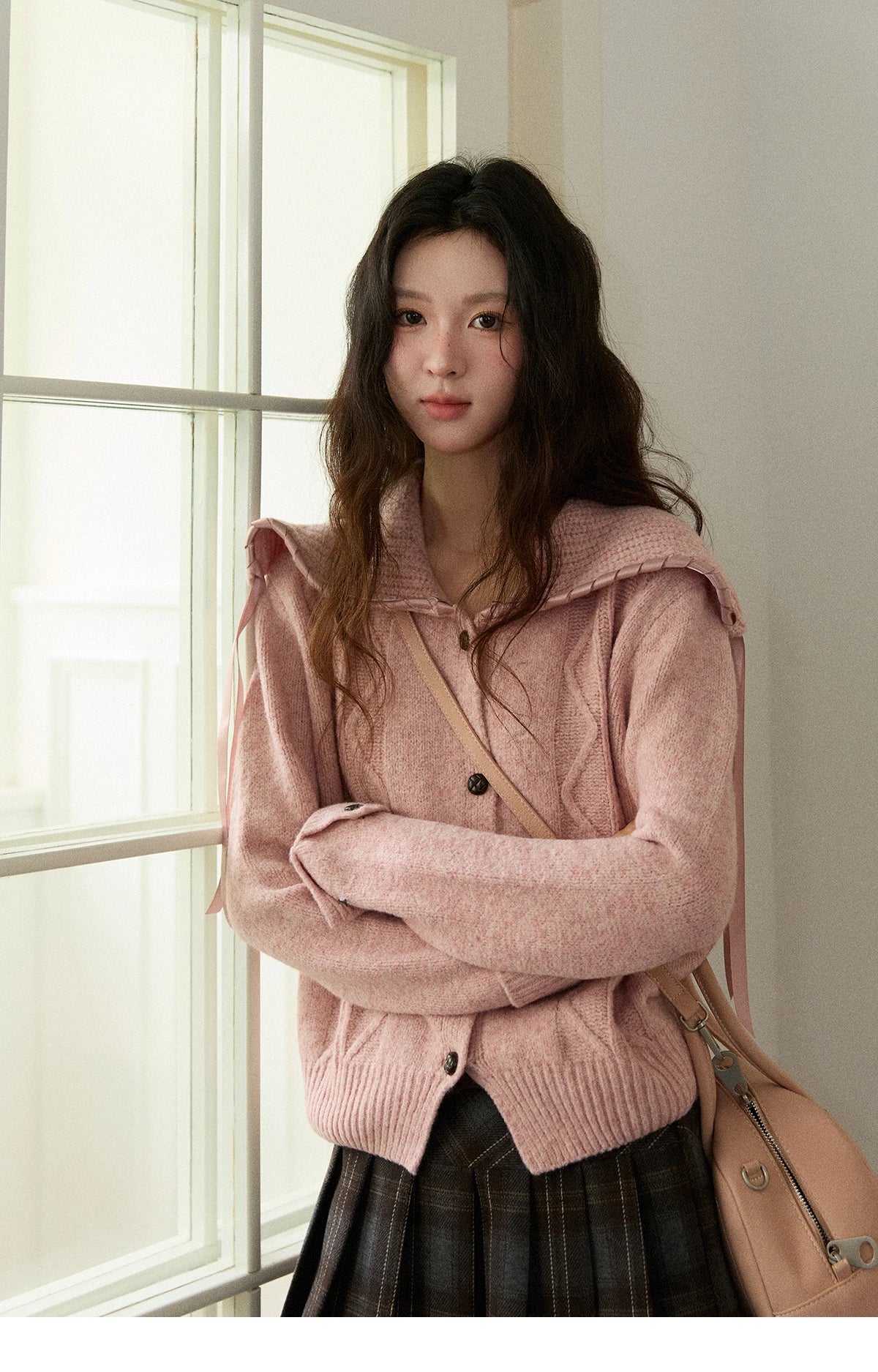 Mishow Elegant Large Turn-Down Collar Knit Cardigan MXE89Z2636