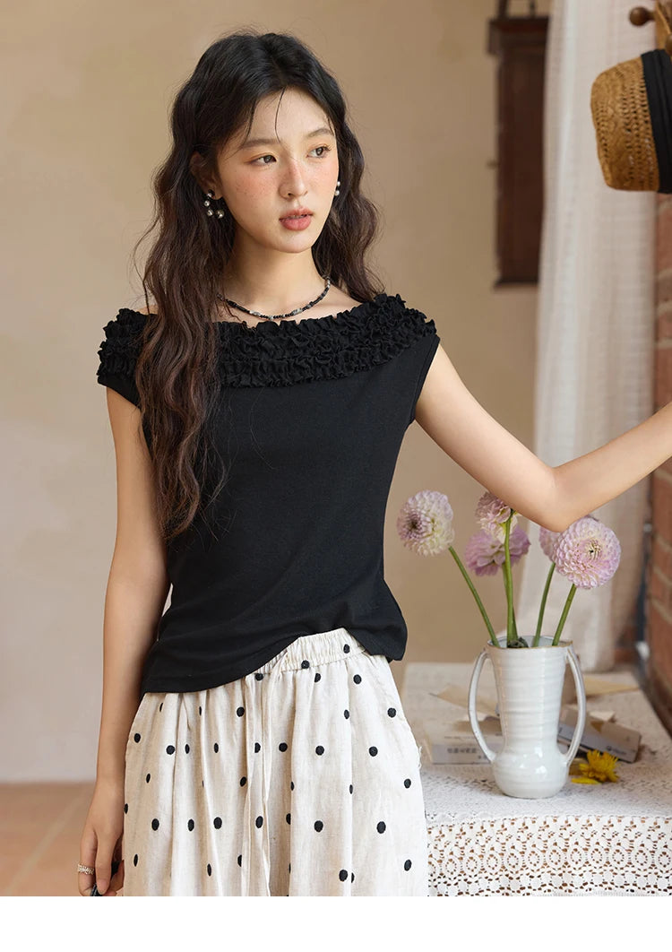 MISHOW French Slash Neck Raglan Wool Tee MXE34T0605