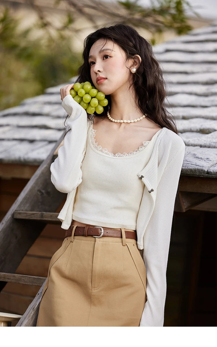 Mishow Butterfly Button Slim Fit Cardigan MXE11Z1104