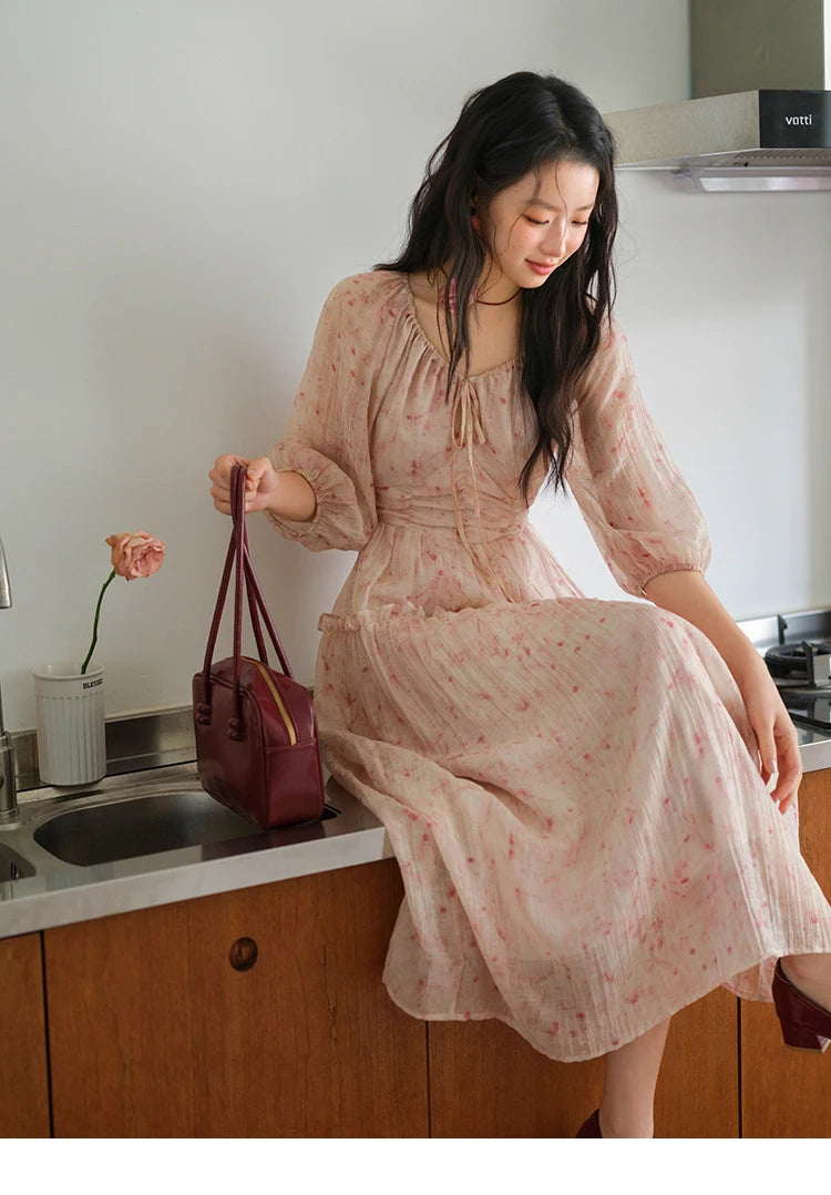 Mishow Korean Floral Convertible Off Shoulder Dress MXE41L2479