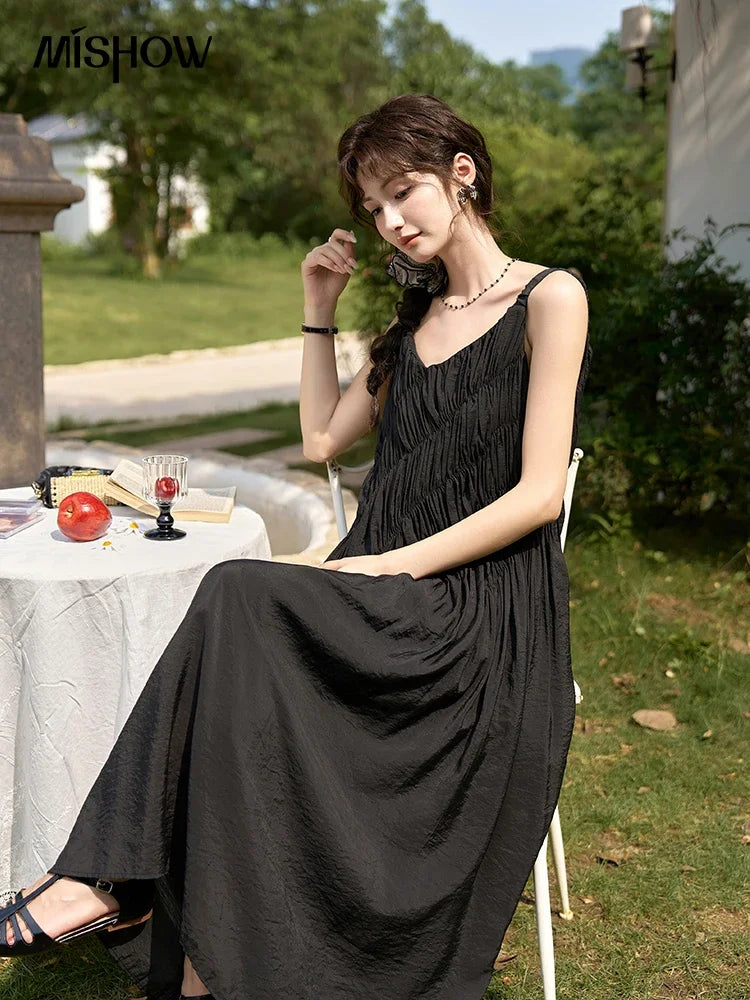MISHOW French Pleated Suspender Dress MXD26L1939