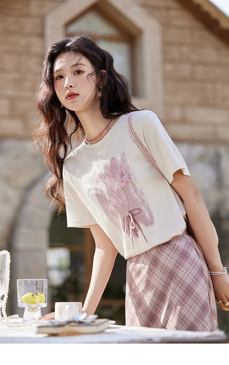 Mishow Iris Spray Print Cool Cotton Tee MXE13T0453