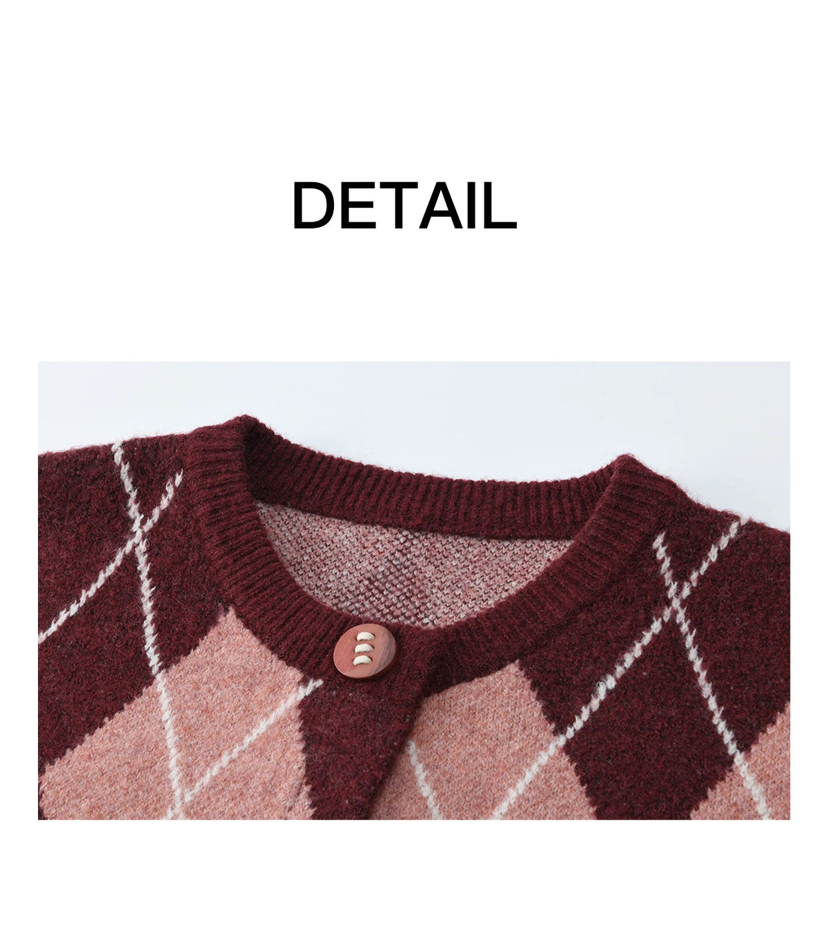 Mishow Retro Diamond Grid Contrast Cardigan MXE91Z2773