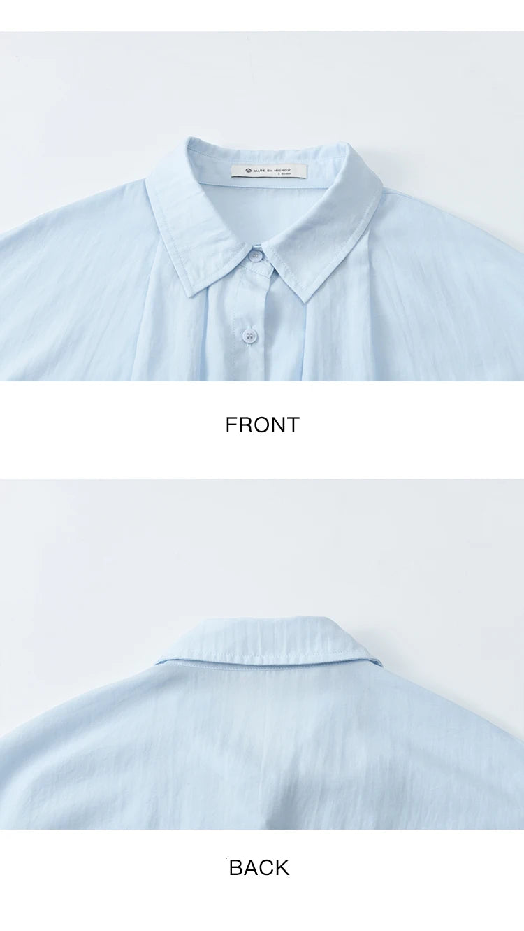 Mishow Blue Striped Camisole Dress & Lyocell Shirt Set MXE34L2285