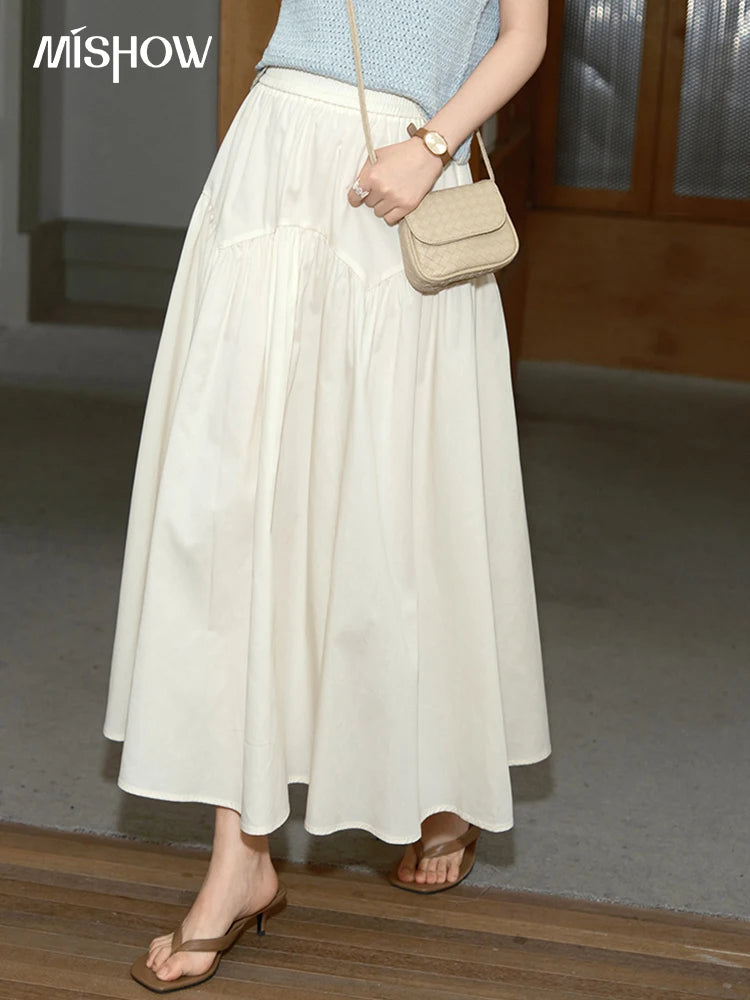 MISHOW High Waist A-Line Skirt Slim Elastic Waist MXE37B0749