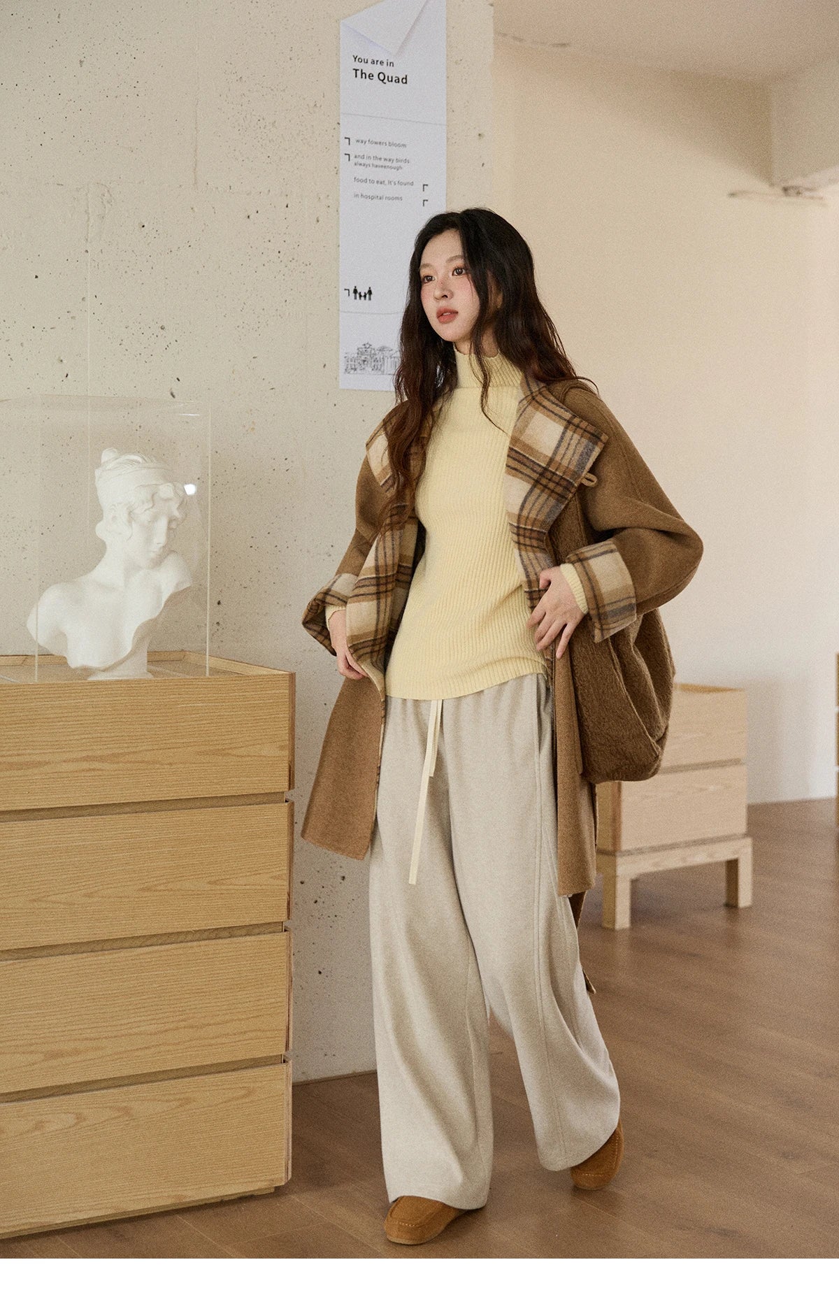 Mishow Plaid Double-Faced Wool Coat MXE89W0898