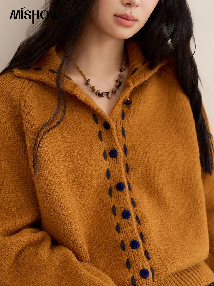 Mishow Retro Turtleneck Single-Breasted Cardigan MXE48Z2617