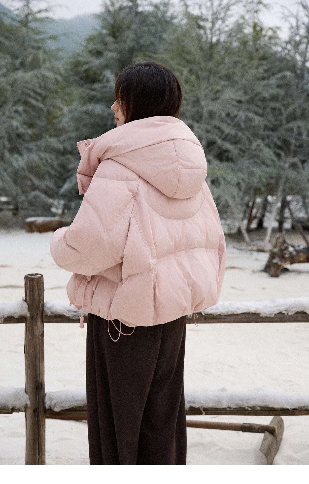 Mishow 90% White Duck Down Hooded Puffer Jacket MXE51Y0078