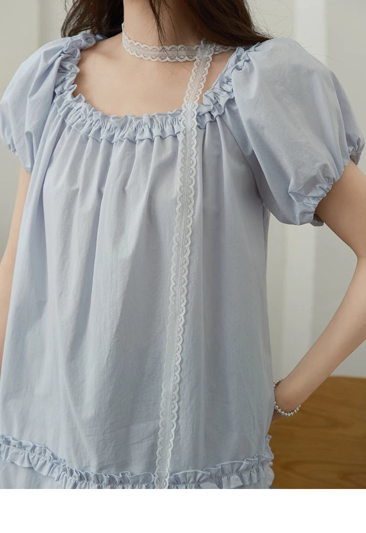 MISHOW Puff Sleeve Blouse Edible Tree Fungus Spliced MXE39X1929