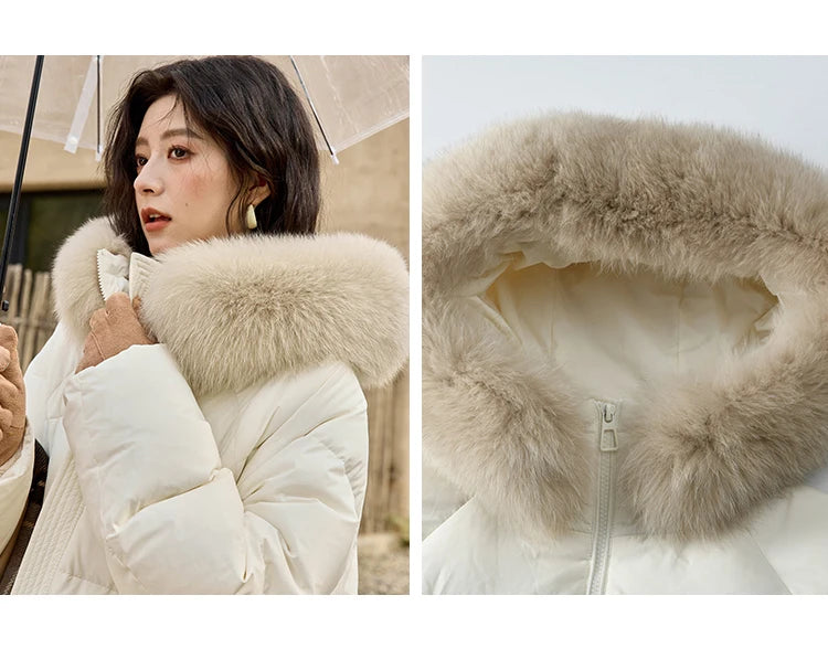 Mishow Hooded Thickened 90% Down Long Jacket MXD36Y0051