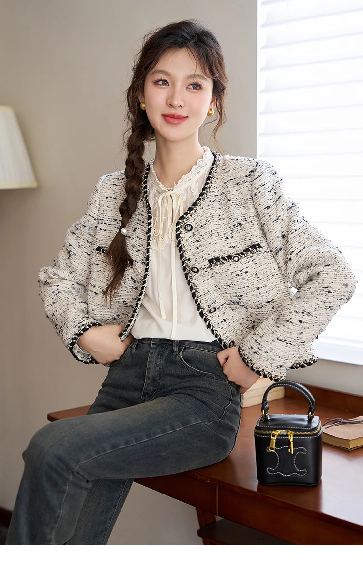 Mishow Cropped Tweed Jacket & Shorts Set MXC41W0029