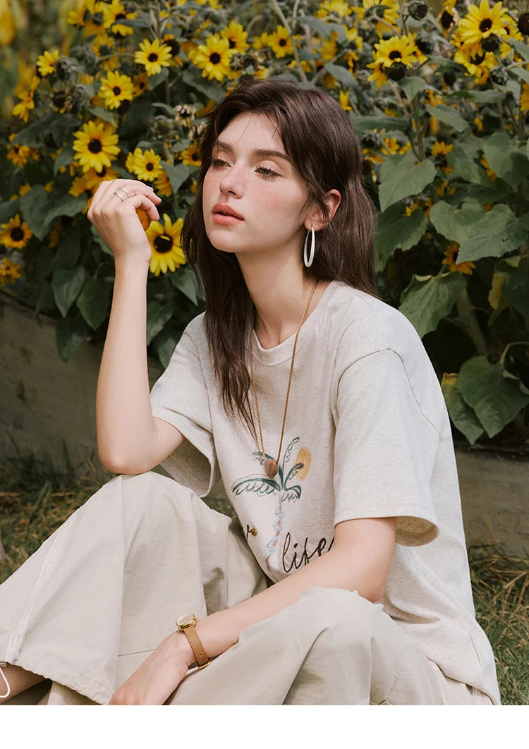 Mishow Coconut Tree Print Straight Tee MXE31T0520