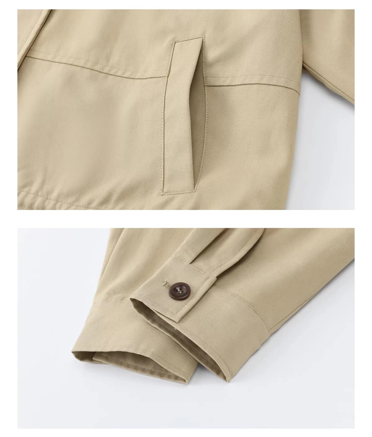 MISHOW Khaki Cropped Jacket Asymmetrical Collar Drawstring Waist MXF11W1029