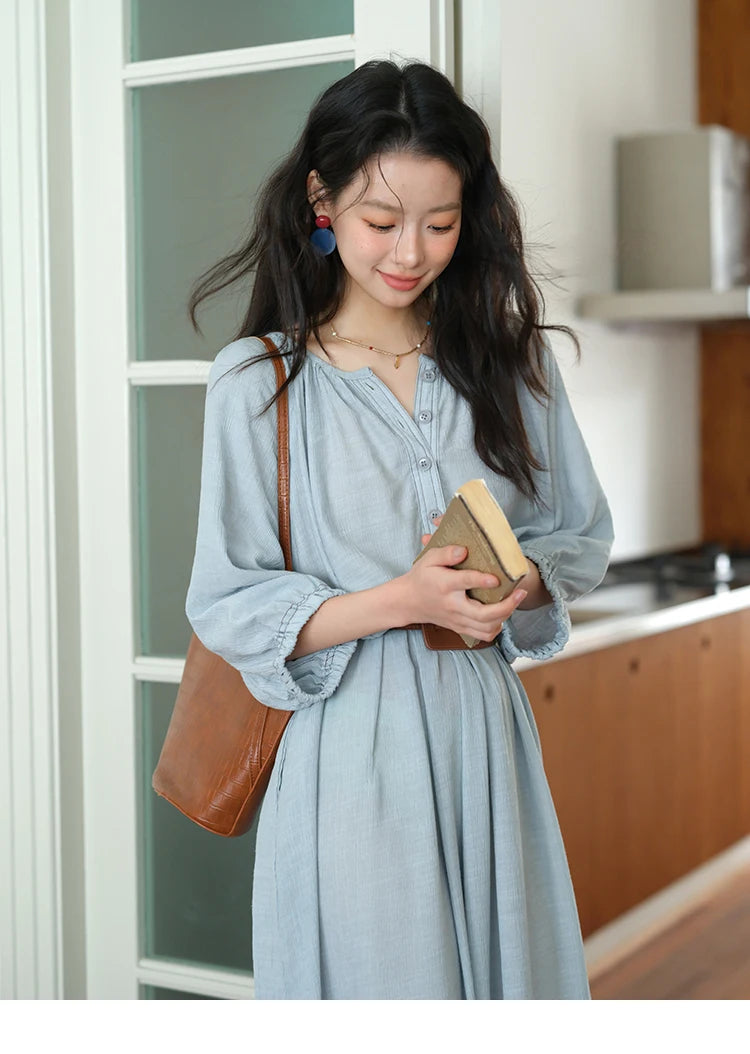 Mishow Half Sleeve Bamboo Knot Dress with Bohemian Belt MXE20L2468