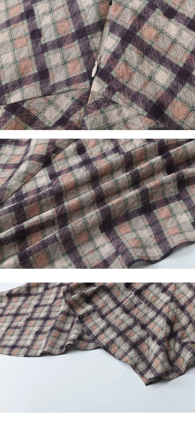 Mishow Purple Plaid Irregular Ruffle Hem Skirt MXE42B2395