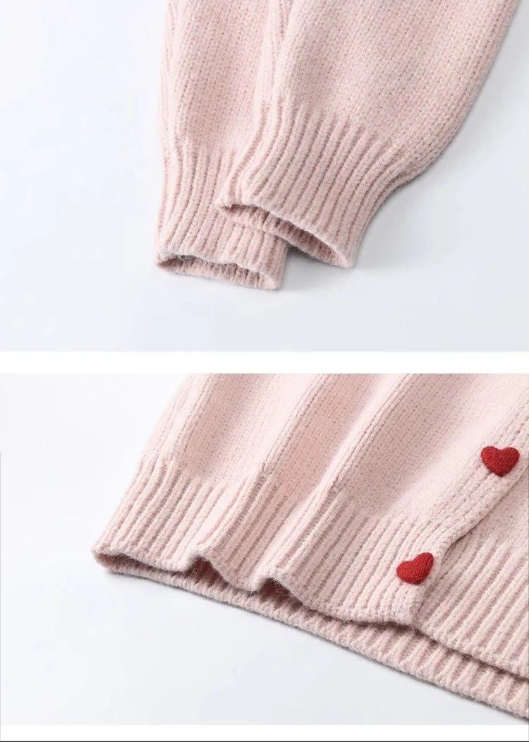 Mishow Love Heart Button Color Clash Cardigan MXD58Z1127