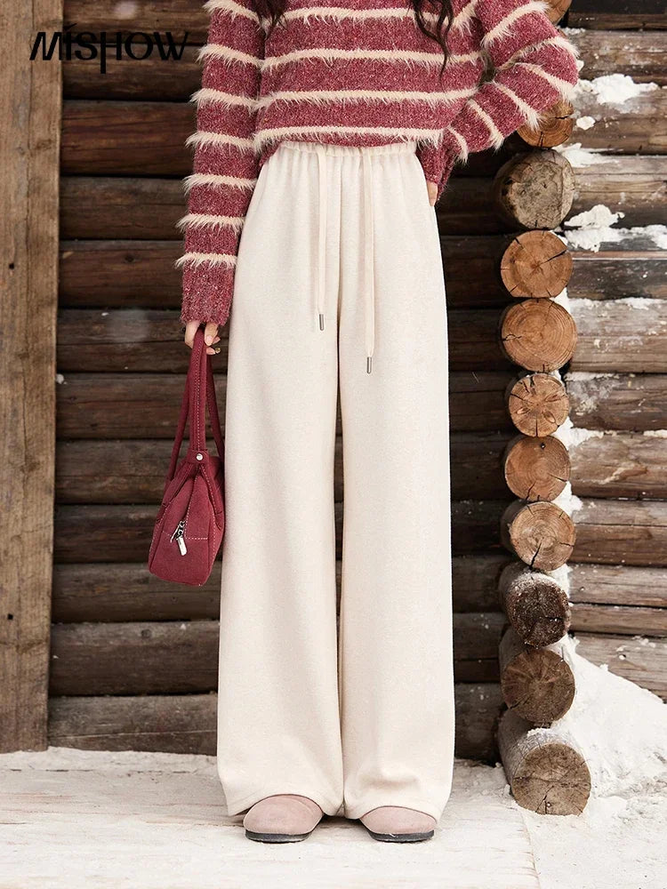 MISHOW High-Waist Wide Leg Pants Drawstring Thin MXD34K0824