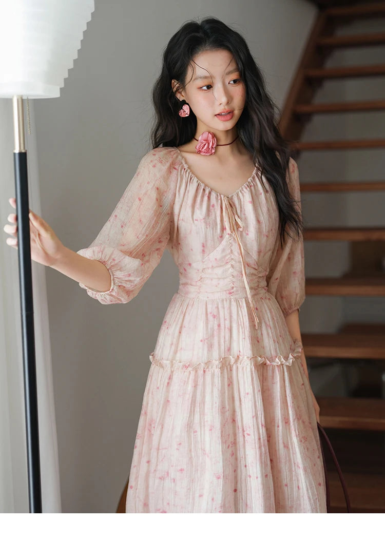 Mishow Korean Floral Convertible Off Shoulder Dress MXE41L2479