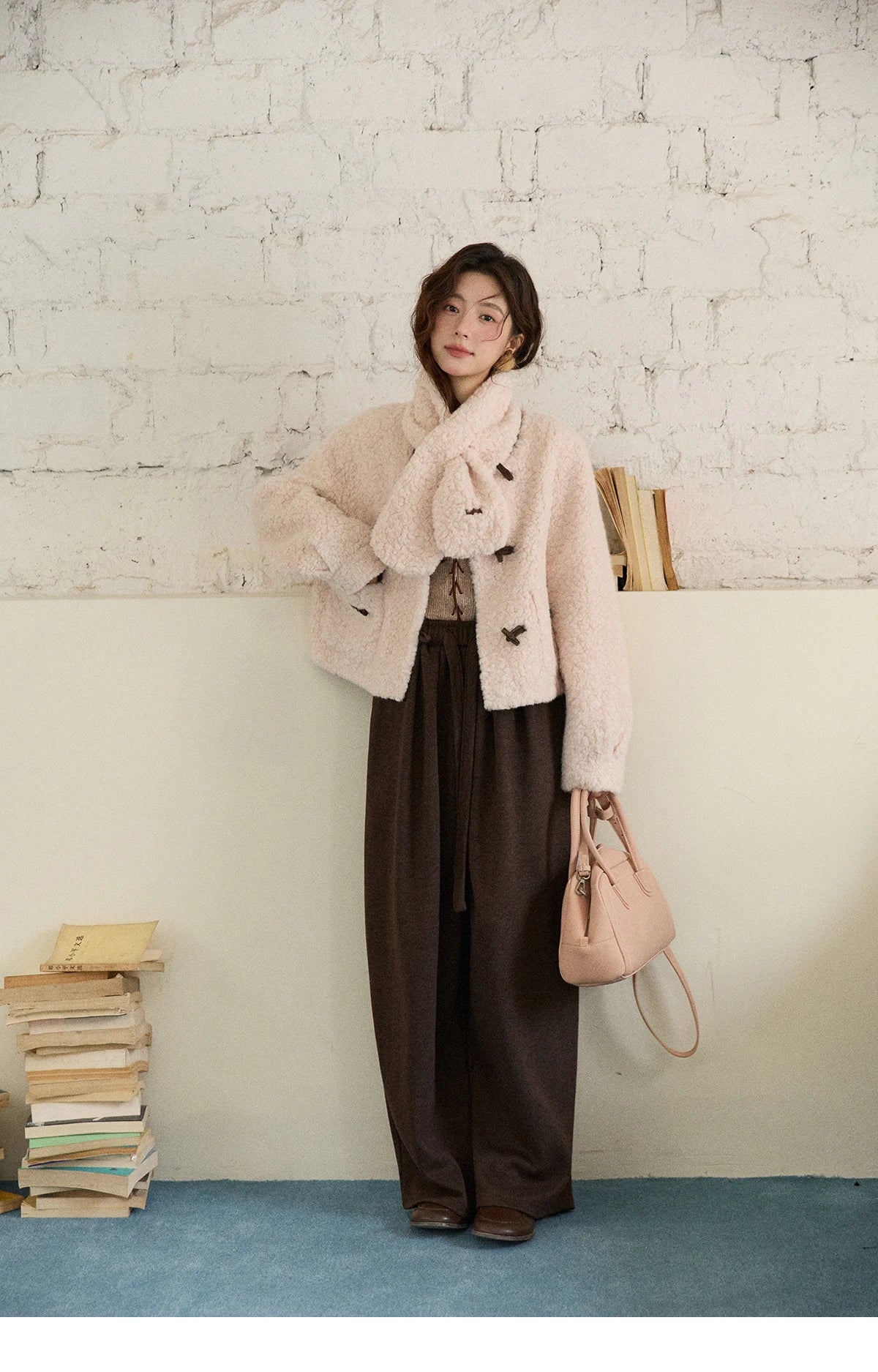 MISHOW French Style Round Neck Jacket Toggle Button Loose MXE87W0988