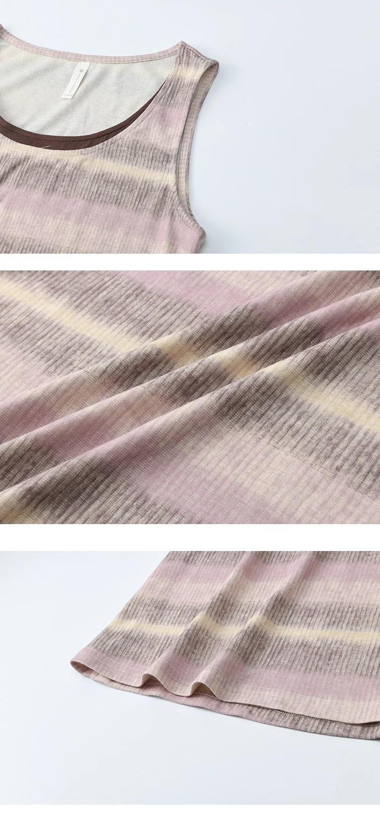 MISHOW Pink Purple Striped Sleeveless A-Line Dress MXE44Z1368