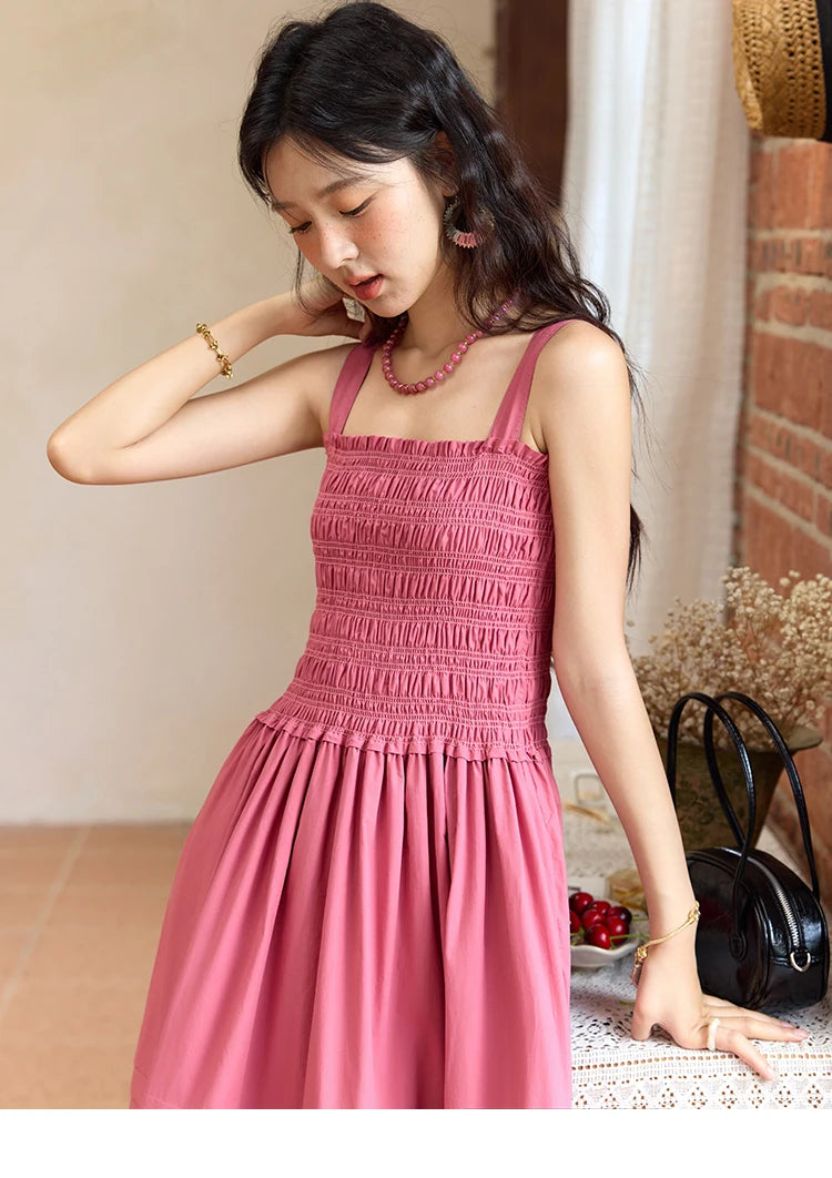 Mishow Square Collar Pocket High Waist Dress MXE36L2319