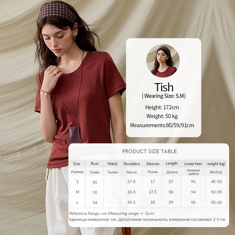 Mishow Solid Straight Shoulder Lace Trim Tee MXE31T0532