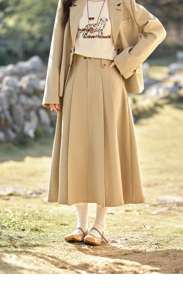 Mishow Vintage Blazer & Pleated Skirt Set MXE11W0712