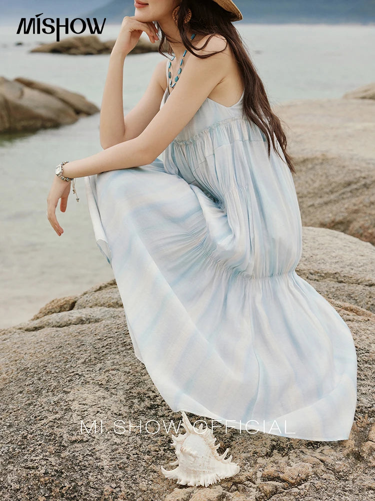 Mishow Tie Dye Sleeveless Seaside Camisole Dress MXE12L2118