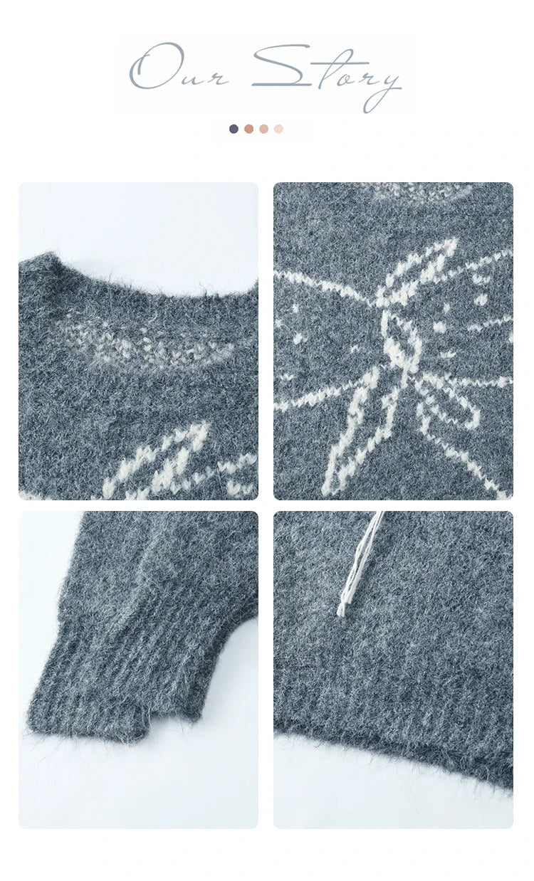 Mishow Butterfly Color Clash Wool Pullover MXD57Z1016