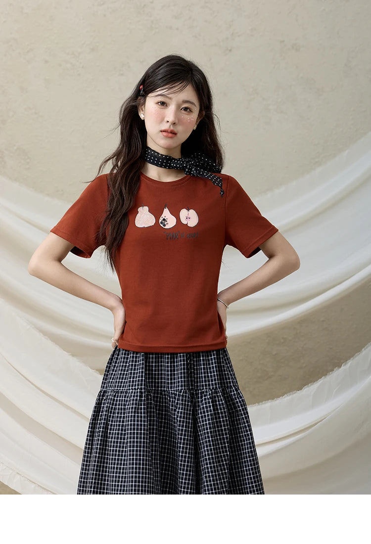 Mishow Cartoon Print Slim Office Tee MXE33T0500