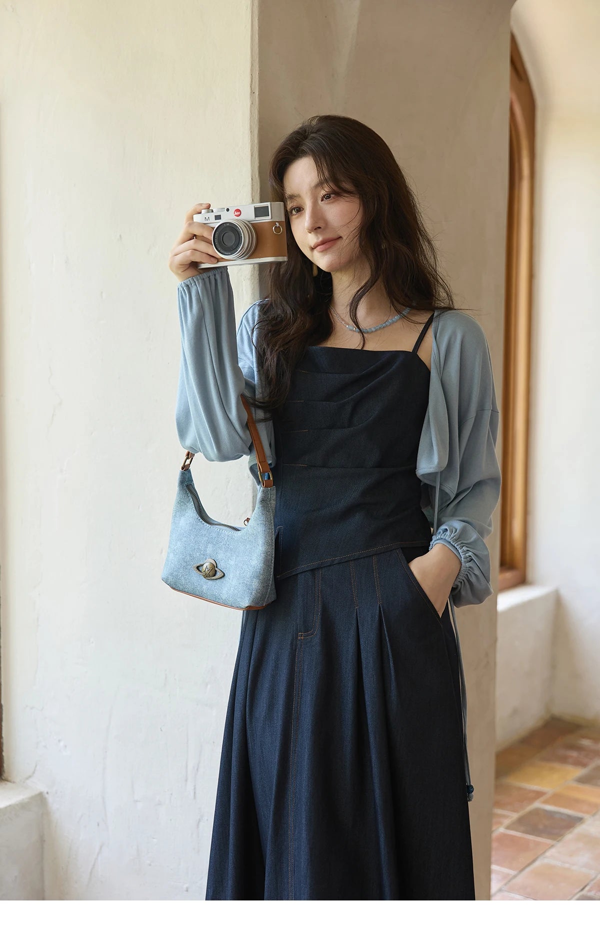 Mishow Imitation Denim Square Collar Camisole Dress (Separately) MXE41T0693