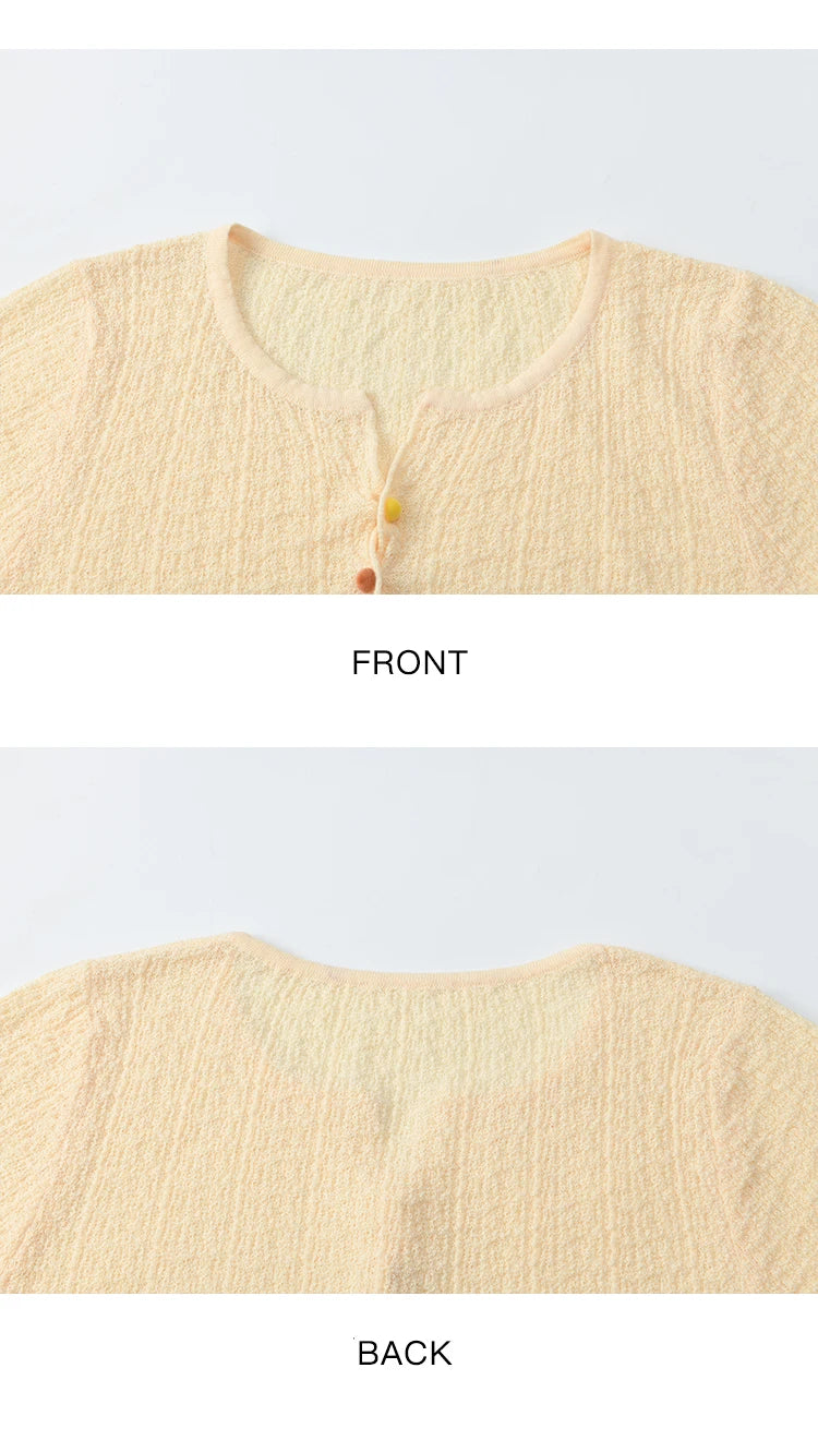 Mishow Twisted Design Dopamine Button Tee MXE34Z1243