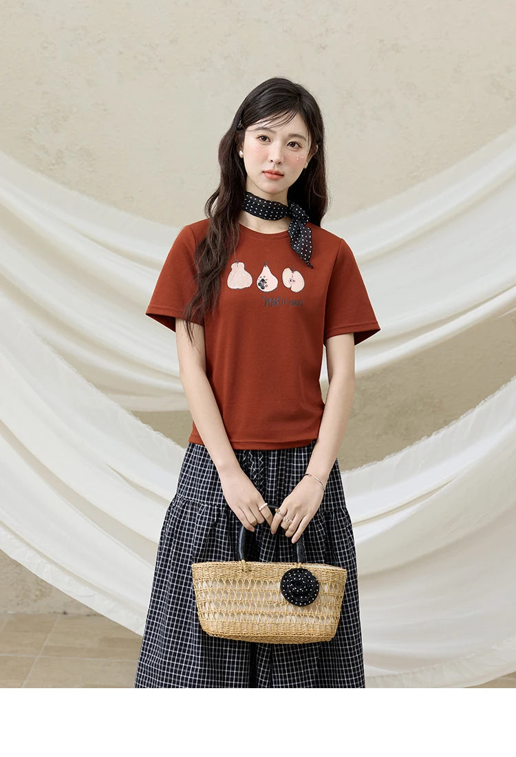Mishow Cartoon Print Slim Office Tee MXE33T0500